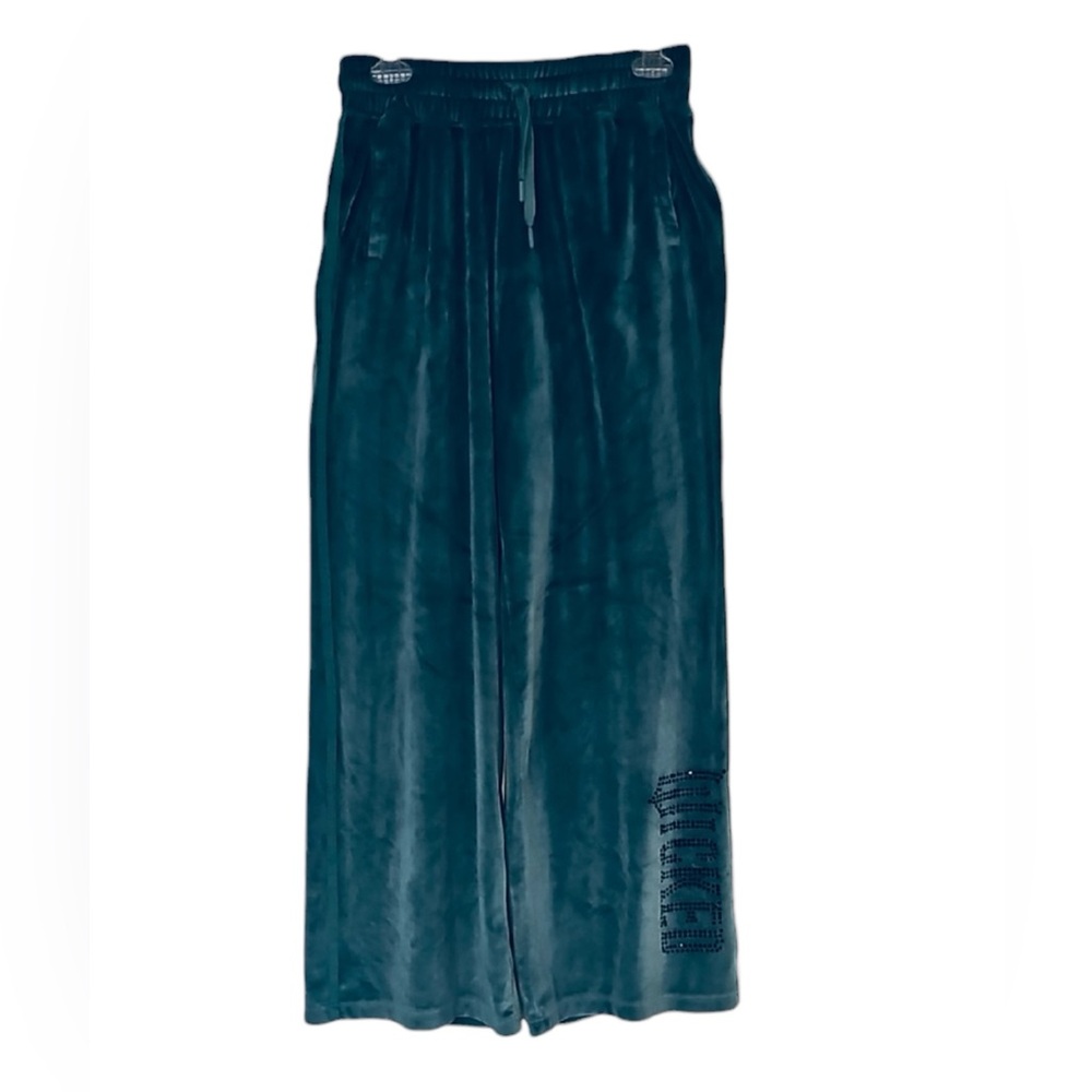 💚 WICKED Green Velvet Wide-Leg Pants, Size M
